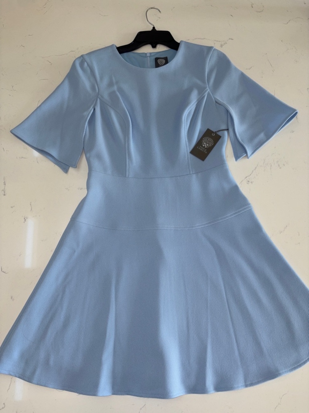 Vince Camuto Light Blue Fit-and-Flare Midi Dress